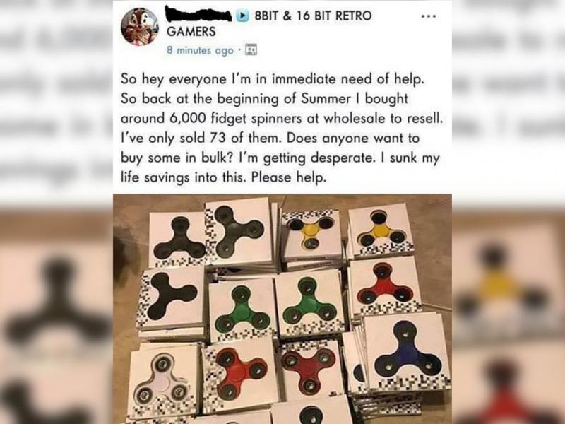 Desperately Selling Fidget Spinners